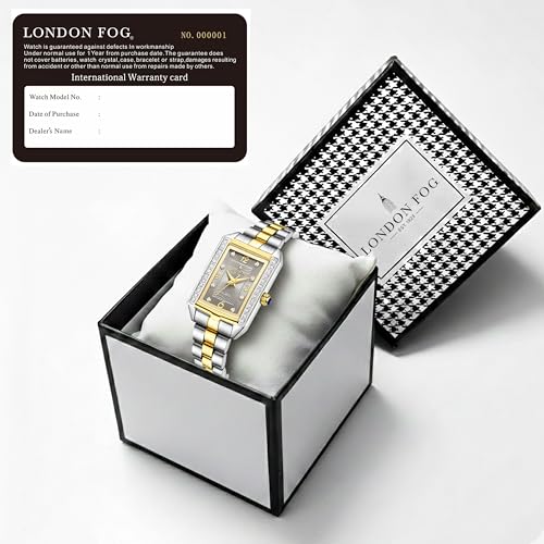 Image of London Fog Gresham Collection Watch for Women with Rectangular Dial, Crystal Hour Markers, Quartz Movement, Stainless Steel Strap and Water Resistant - LFW20002