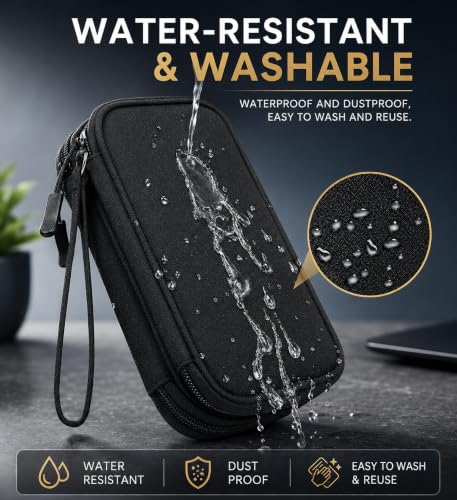 Image of SaleOn 8.3x5 Inch Tech Pouch Organizer with 1 Year Warranty - Portable Storage Organizer for USB Cable, Charger, Earphone, Power Bank, Hard Disk & Digital Gadgets, Travel Mobile Bag for Men