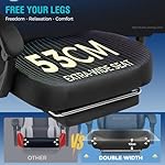 GTPLAYER Gaming Chair Fabric with Pocket Spring Cushion, Big and Tall Gamings Chairs 350LBS High Back Computer Chair with Footrest for Adults Lumbar Support Swivel Game Chair for Office Gaming Black - Image 3