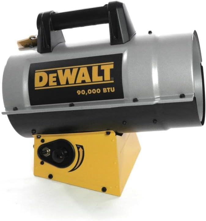 DEWALT 90,000 BTU Forced Air Propane Quiet Burner Technology Job Site Heater