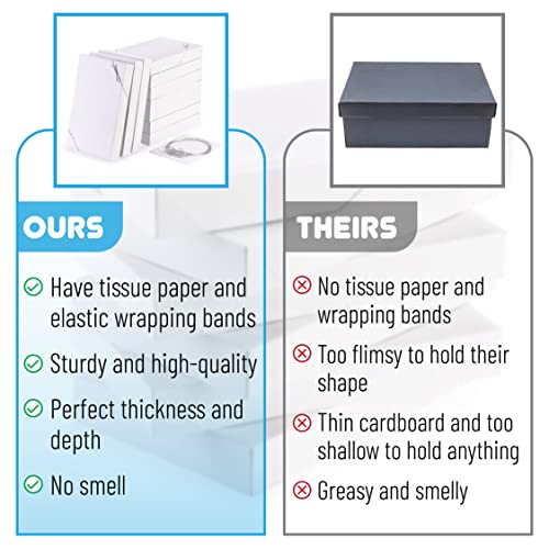 Mpfy- White Shirt Gift Wrap Boxes With Tissue Paper And Wrapping Band,10 Pack, White, 15”X9.5"X2", Gift Box, Gift Boxes With Lids, Gift Boxes For Presents, White Box, Box For Gift, Wedding Gift Box #TOP4