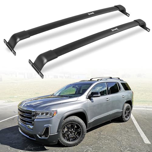 Image of 220lbs Cross Bar Roof Rack Fit for GMC Acadia 2017-2023 Cargo Carrier Crossbar Rooftop Accessories (with Side Roof Rails)