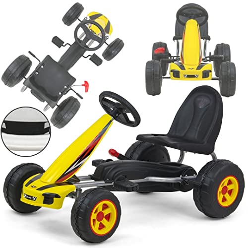 COIL Pedales Gokart, vehículo infantil con pedal, coche infantil, pedales, kart, gokart, ruedas de plástico, carga máxima de hasta 30 kg, para niños a partir de 3 años