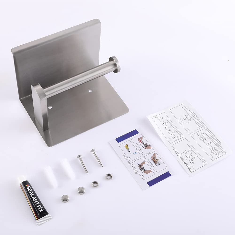 Porte-Rouleau de Papier Toilette, Porte-Papier hygiénique Moderne brossé en Acier Inoxydable SUS 304 avec étagère de téléphone, Accessoire de Cuisine de Salle de Bain F928-03D