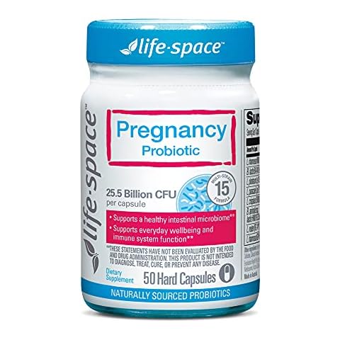 Life-Space 50 Capsules, Support Digestive, Immune, and Skin for Mom & Baby, Lacto & Bifido Strains with prebiotics, and L. Rhamnosus HN001, Gluten & Dairy Free, No Refrigeration, Pregnancy Probiotic Cover