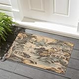 Estera Interior Chinoiserie Asiático White Azul Suave Alfombra Exterior para Puerta Súper Absorción De Agua Alfombras para Pasillo Salón Oficina 60X40Cm