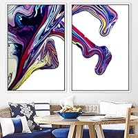 2 Piece Framed Canvas Wall Art Organic Fluids Canvas Prints Home Artwork Decoration for Living Room,Bedroom - 16