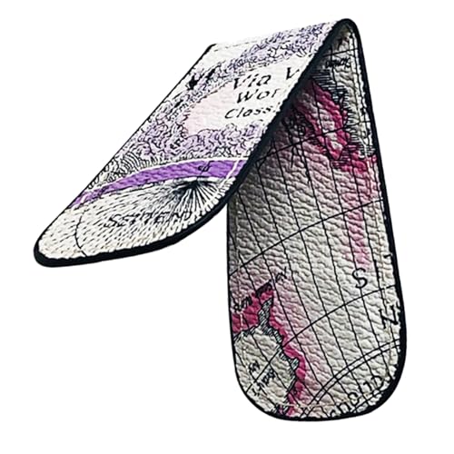 Faux Leather Unisex Map Pattern Mini Faux Leather Magnetic Cash Money Clip Holder Storage Bag2