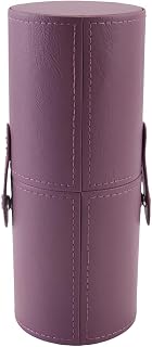 Huba Makeup Brush Holder Travel PU Leather Makeup Brush Case with Lid Cosmetics Storage Organizer for Women and Girls