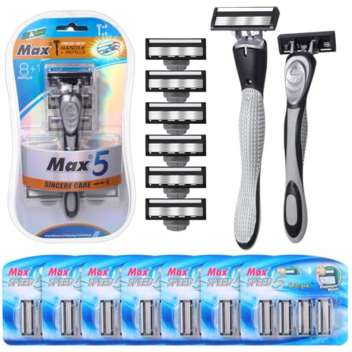 Rasoir jetable rechargeable homme 5 lames pour éliminer le feu du rasage efficacement