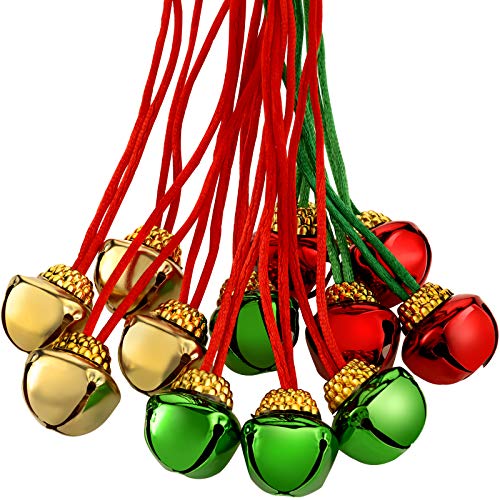 60 Pieces Christmas Bell Necklaces Christmas Holiday Necklaces for Christmas Party Decoration - //coolthings.us