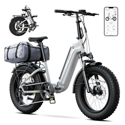 SISIGAD Folding Electric Bike for Adults, 1500W Peak Motor Ebike with 48V 15Ah Removable Battery, Max Range 60 Miles 28 MPH Commuter Foldable Ebike, 20' Fat Tire All Terrain E Bike
