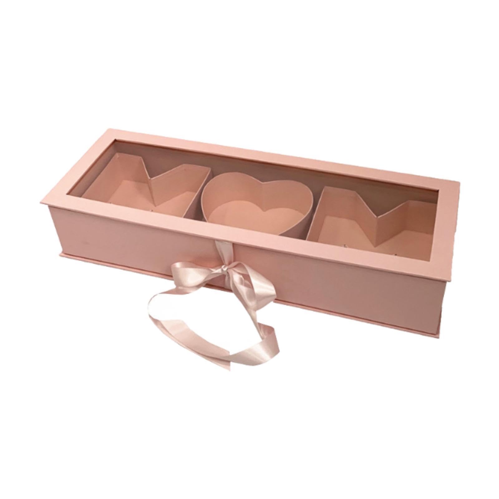 REGALO MAMMA Contenitore per Rifiuti Floreali con Coperchio, Leggero, Multiuso, Sottovuoto, 56x20x10,4 Cm, Rosa
