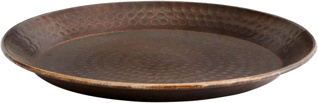 Madam Stoltz Tray Hammered Copper Metallic Look Diameter 36 cm