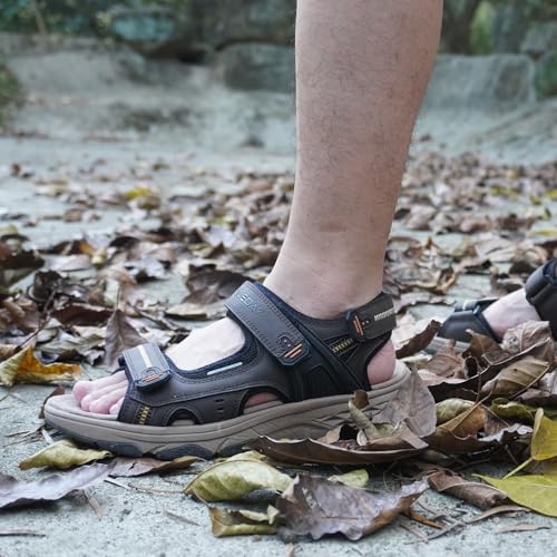 Image of Queday Womens Mens Sport Sandals Outdoor Hiking Sandals with Arch Support Comfortable Athletic Beach Sandals for Travel Walking Trekking Camping