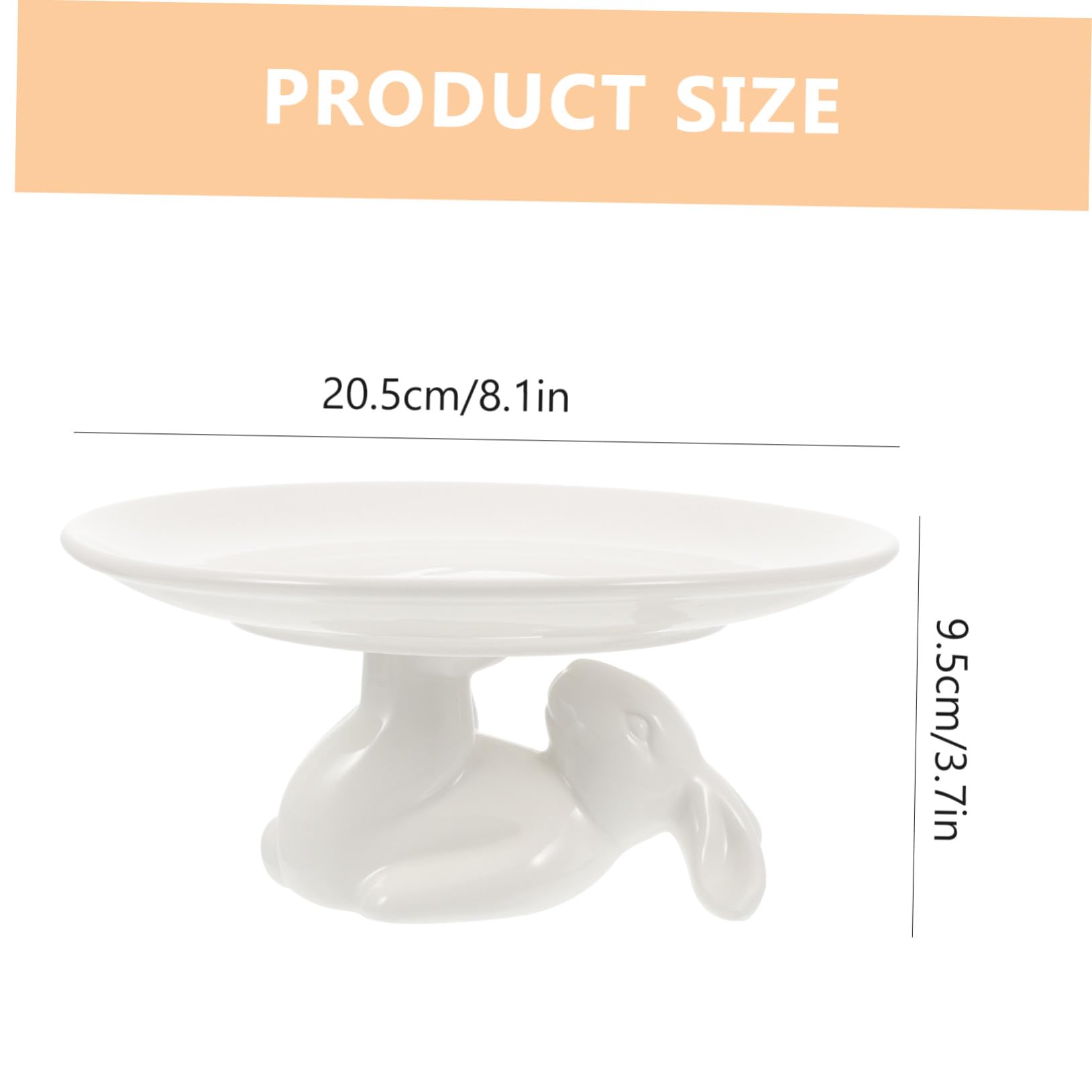 HEMOTON 1 Jeu Plateau Lapin en Céramique Assiettes Lapin De Pâques Plateau D'accessoires Assiette à Gâteau De Pâques Présentoir à Cupcakes en Céramique Blanche Porte-clés Le Dessert