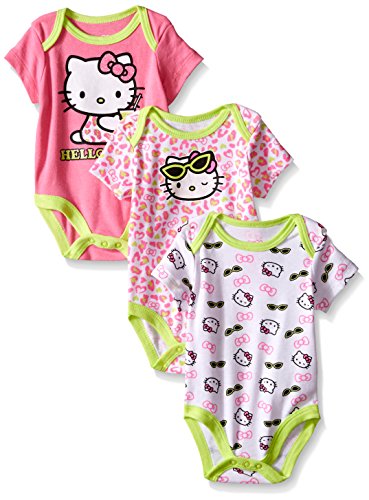 Hello Kitty Baby Girls' Value Pack Bodysuits, Multi-Color, 3-6 Months