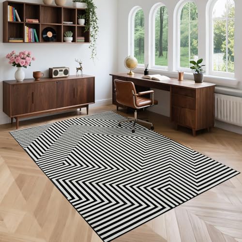 Tapete Abstract Diamond 8x10 Negro Lavable miniatura 3