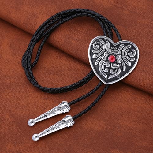Image of Bolo Tie for Men Women Western Cowboy Bolo Tie Heart Necktie Cowboy Carter Fan