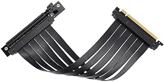 High Speed PCI Express Riser Card PCI-E 3.0 x 16 Riser Card Extender Ribbon Flexible Extension Cable 90 Degree for Computer Graphic Cards (25CM)