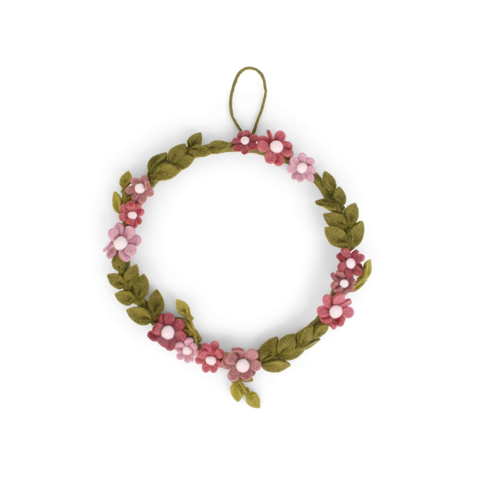 Kranz, Filzkranz, Frühlingsdekoration, Blumenkranz, Türkranz, Fairtrade, Handmade, Gry & Sif, Geschenkidee, Geburtstagsgeschenk (rosa)
