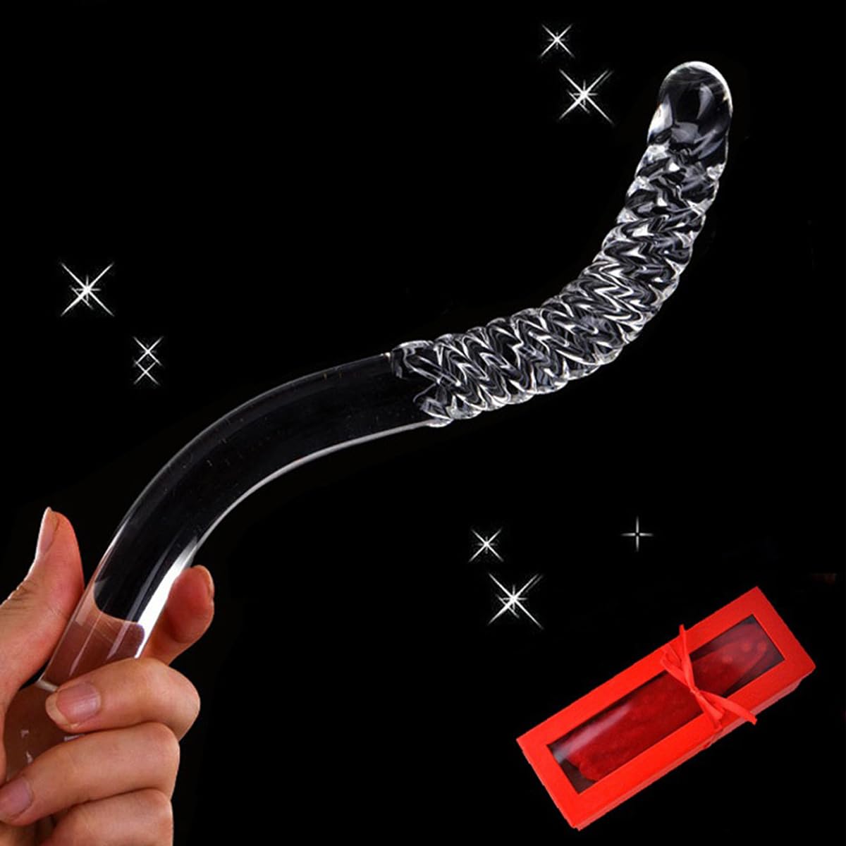 gebogener glasdildo Glasdildo, Analkugeln, Kristall Penis, Gebogen, Doppelendiger Buttplug, G  Punkt Stimulationsdildo für Männer und Frauen, Sexspielzeug, Transparent :  Amazon.de: Drogerie & Körperpflege main image 0