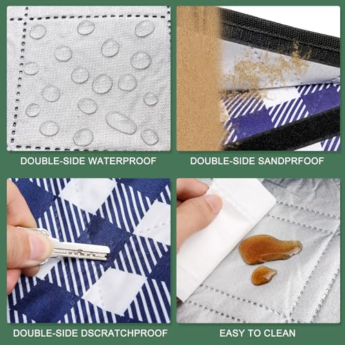 ZUBOND 80\'\'x100\'\' Extra Large Picnic Beach Blankets Waterproof Sandproof Foldable, Machine Washable Simple Stylish Gingham Outdoor Blankets Grass Lawn Park for Family Camping Party