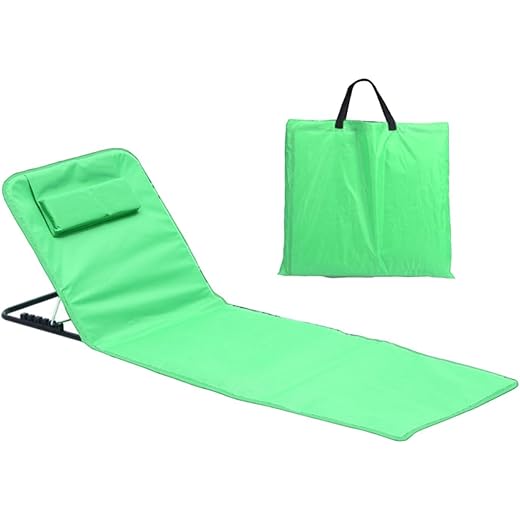 Reclining Beach Mat Adjustable Green