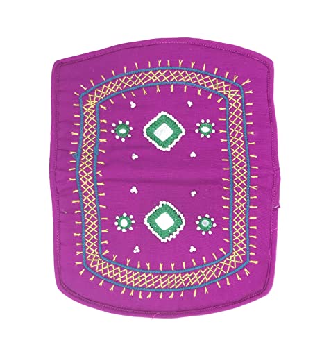 Image of SriShopify Traditional Ladies Clutch Wallet Handmade Banjara Cotton Hand Purse Rakhi Rakshabandhan Gift for Sister (7.5 Inch Magenta Pink Pouch)
