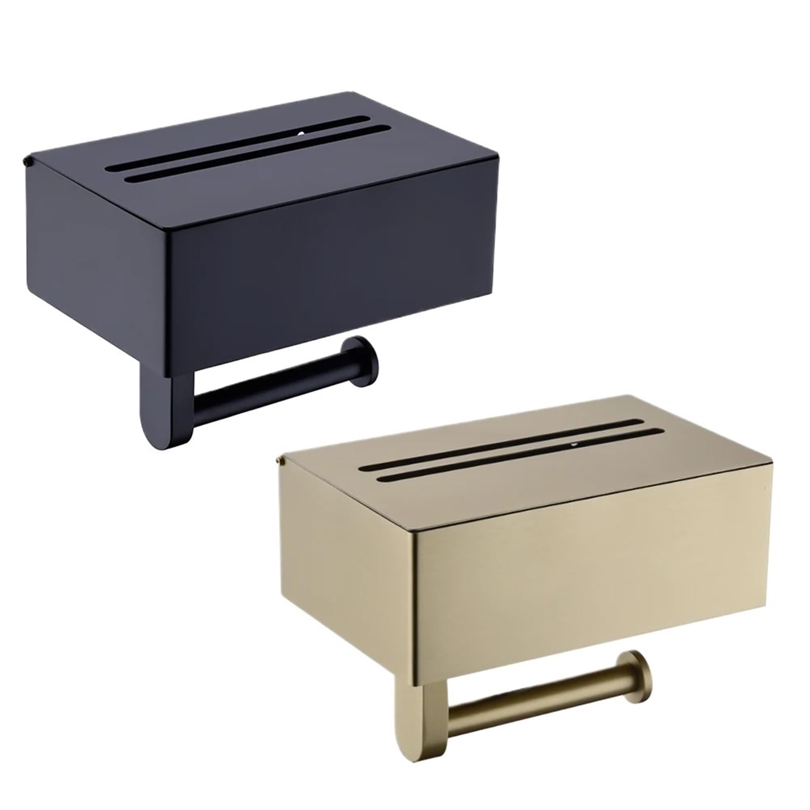 Portarotolo WC adesivo con mensola Porta carta igienica con salviette | Con dispenser for salviette, accessori for carta igienica, supporto for rack a parete, mensola(Brushed Gold)