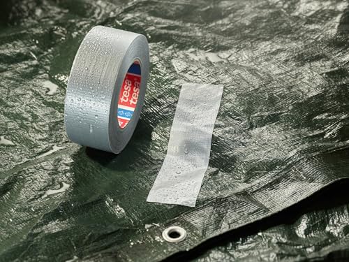 Tesa 60462 Duct Tape Gewebeband, extra stark, für Reparaturen, Befestigungen, Verpacken, Versiegelungen, Notfälle, Allzweck, für Innen und Außen, 50 mm x 50 m (schwarz)