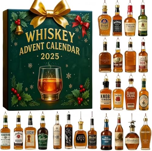2D 2025 Whisky Adventskalender,24 Tage ohne Wiederholung, Whisky Anhänger eine tägliche...