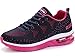 Baskets Homme Chaussures de Sport Femme Running Air Sneakers Course Respirantes Jogging Fitness Gym Multicolore Noir Bleu Gris Rose BlueWhitePink 37EU