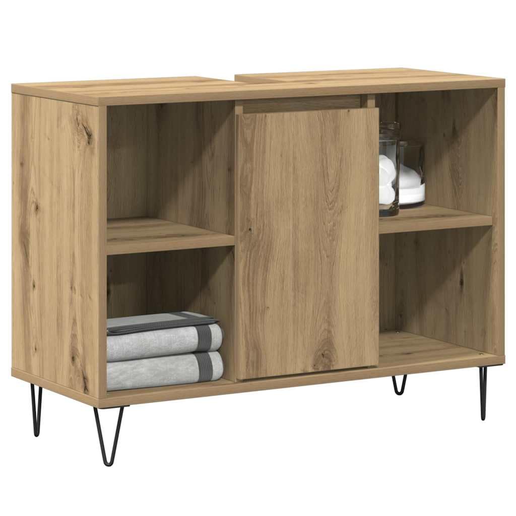 Szafka łazienkowa Artisan dąb 80 x 33 x 60 cm, montowana na ścianie, materiał drewnopochodny, z drzwiami na zawiasach, dużo miejsca do przechowywania ręczników i artykułów toaletowych