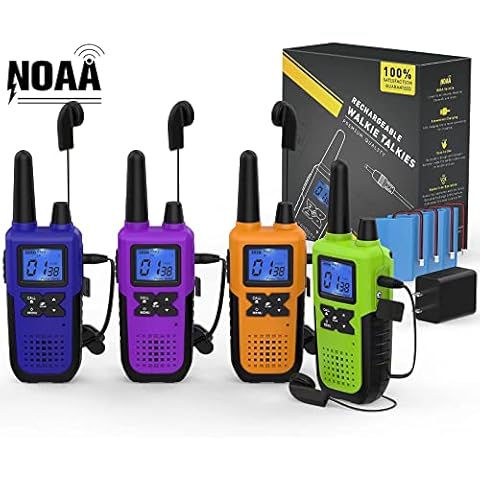 Topsung Walkie Talkies Rechargeable for Adults Long Range with Earpiece NOAA Weather Alert, Multi-purpose 2 Way Radio 4 Pack for Team Work Senior Care Kid Adventure Family Camping Hiking Skiing Cruise Cover