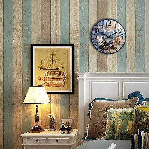 Sea Creations Wooden Wall Clock - Coastal, Nautical, and Beach Themed | Decorative and Aesthetic 13 Inches Timepiece | Ideal Office or Home Decor | Living Room, Bedroom, or Beach House | Beach Chair - Image 3