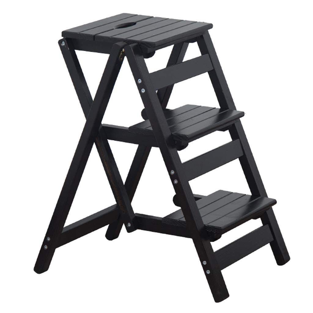 Escabeau pliant léger 2 en 1 CHEWYNP avec marches larges comme chaise de bureau