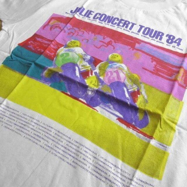 HOT STAFF ジュリー　コンサートツアー　’84 Tシャツ　ホワイト Amazon.co.jp: 80年代 当時物 デッド 沢田研二 84年 ジュリー ツアー T