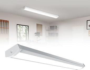 HYPERLITE 4ft LED Wraparound Light 60W,6600LM 4 LED Shop Lights Fixture with 3 Wattages for Garage,4000K Neutral White Wrap Light AC120V,ETL Listed 48inch Led Light Fixtures for Office, Kitchen