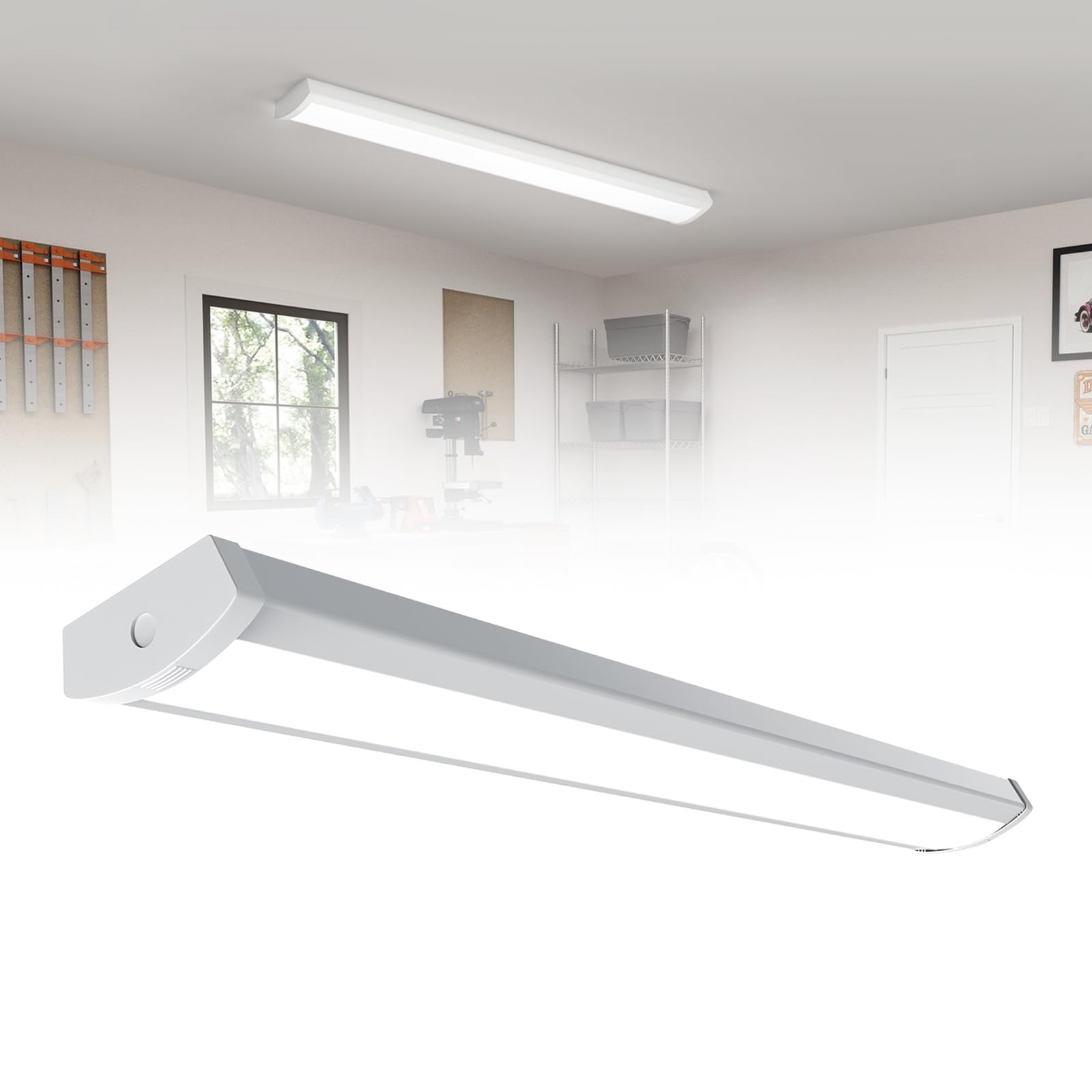 Photo 1 of ***SIMILAR ITEM***
HYPERLITE 4ft LED Wraparound Light 60W,6600LM 4' LED Shop Lights Fixture with 3 Wattages for Garage,4000K Neutral White Wrap Light AC120V,ETL Listed 48inch Led Light Fixtures for Office, Kitchen