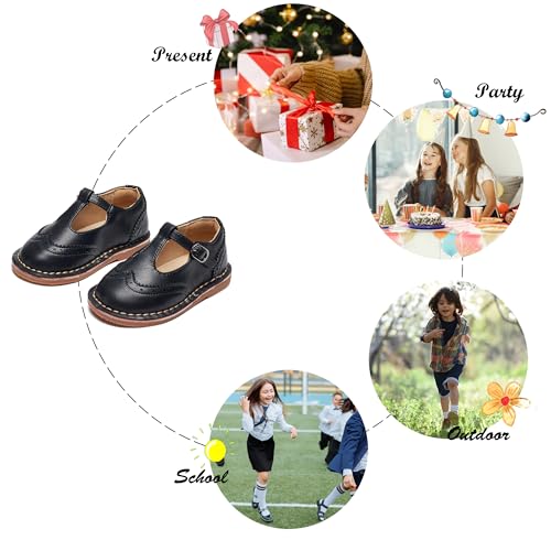 Image of Felix & Flora Toddler Little Girl Princess Dress Shoes-Mary Jane Flats for Girl Party School Shoes