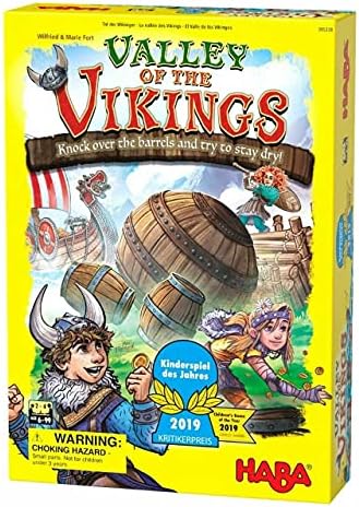 HABA Valley of the Vikings - Knock Down Barrels & Collect (or Steal) the Most Gold! - 2019 Kinderspiel des Jahres (Children's Game of the Year) Winner - Ages 6+ (Made in Germany)