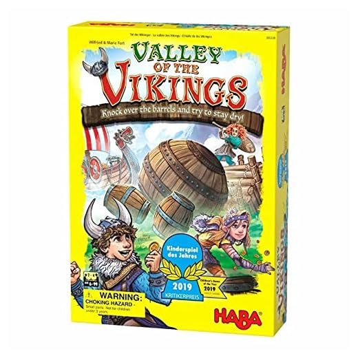 HABA Valley of the Vikings - Knock Down Barrels & Collect (or Steal) the Most Gold! - 2019 Kinderspiel des Jahres (Children's Game of the Year) Winner - Ages 6+ (Made in Germany)