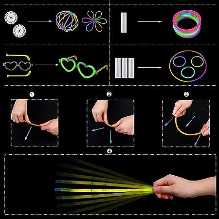 Bracelet Fluorescent Lumineux 30 Pièces Baton Lumineux Enfants Adultes Décoration Fêtes
