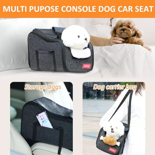 LYXLBX Autositz Hund Mittelkonsole Für Kleine Hunde,Für Kleine Hunde Und Katzen, Luxus-Autositz Für Mittelkonsole Waschbarer Hundesitz Auto Hundebett Hundetasche Hundekorb Für Katzen Hunde Bis 7 Kg