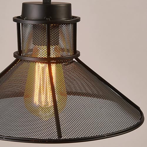 Lustre industriel rétro américain avec pendentif en maille pour ferme