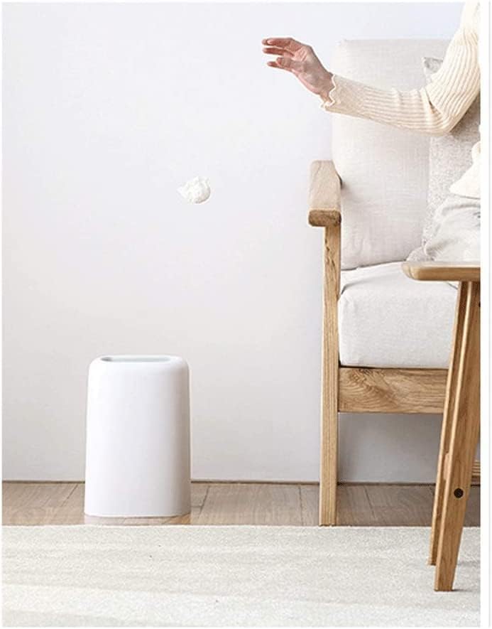 Miniatura 5 de Botes de basura de 2.1 galones de capacidad, cubo de basura de doble capa con apertura geométrica, para el hogar, dormitorio, cocina, (color gris)