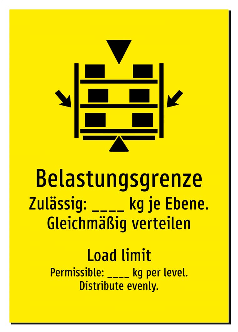 51024-DEEN-S-07 | Belastungsgrenze Schild/Aufkleber | Deutsch Englisch