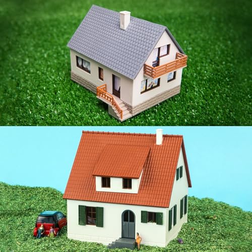 sourcing map Miniatur Dachziegel PVC Modell Dachziegel Mini Heimwerker Dachziegel Modell Bau Set für Modellbau Puppenhäuser Garten Schleifentisch 29.5x19.5cm/1.16x0.76\ Weiß Pack von 4 1:75