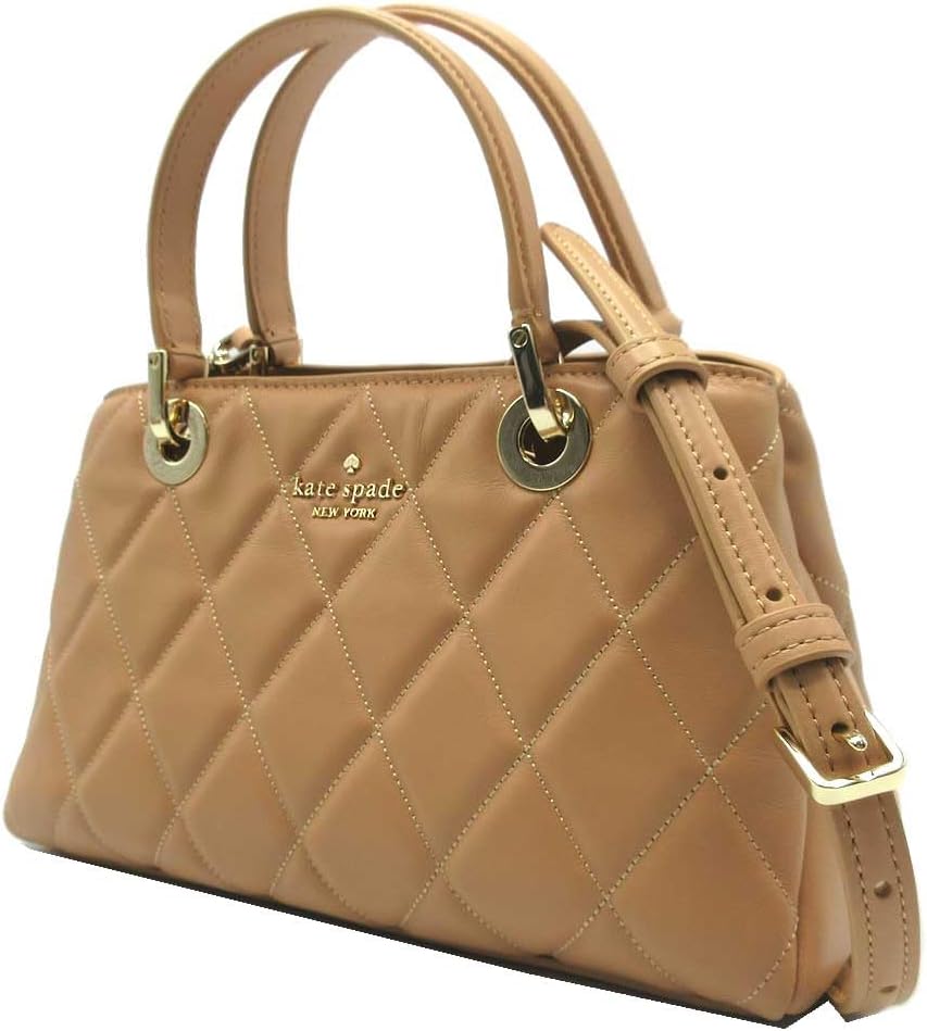 KI849 Women's Bag, Handbag, Carry Smooth Leather, Quilted Small, Sullivan Satchel, Metal Logo, 2-Way, Cross-Body Design, Outlet